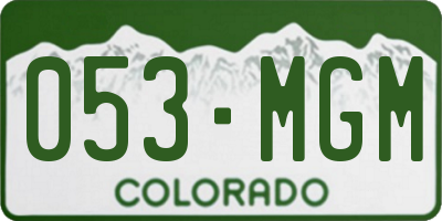 CO license plate 053MGM