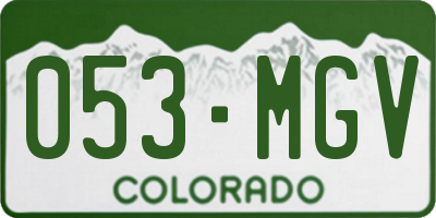 CO license plate 053MGV