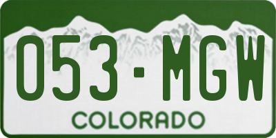 CO license plate 053MGW