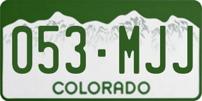 CO license plate 053MJJ