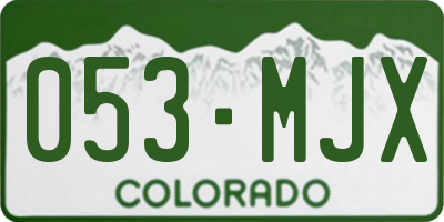 CO license plate 053MJX