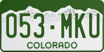 CO license plate 053MKU