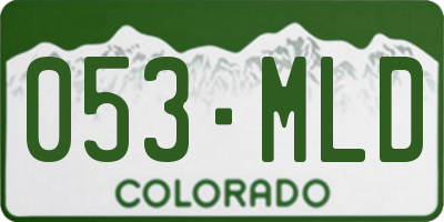CO license plate 053MLD