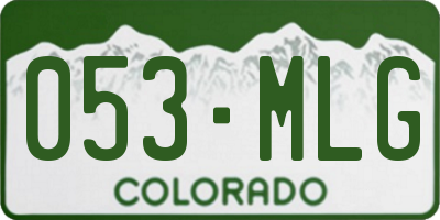 CO license plate 053MLG