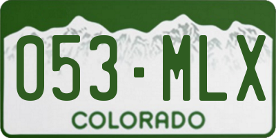 CO license plate 053MLX