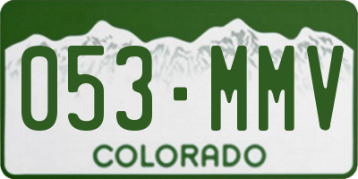 CO license plate 053MMV