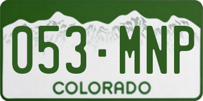 CO license plate 053MNP