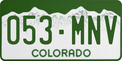 CO license plate 053MNV