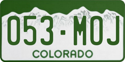 CO license plate 053MOJ