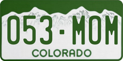 CO license plate 053MOM