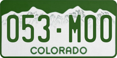 CO license plate 053MOO