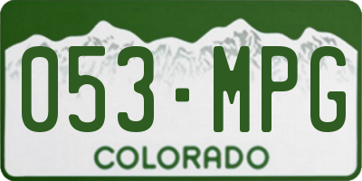 CO license plate 053MPG
