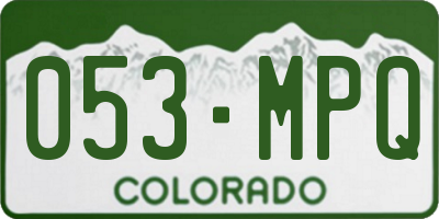 CO license plate 053MPQ