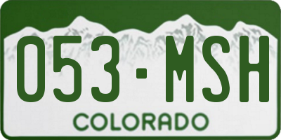 CO license plate 053MSH