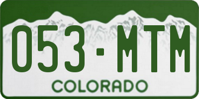 CO license plate 053MTM
