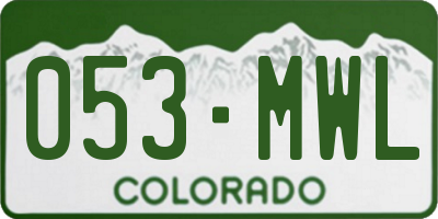 CO license plate 053MWL