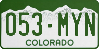 CO license plate 053MYN