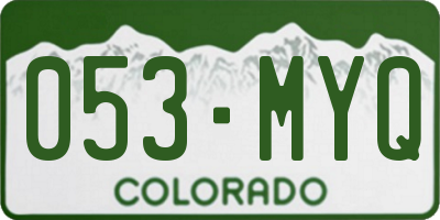 CO license plate 053MYQ