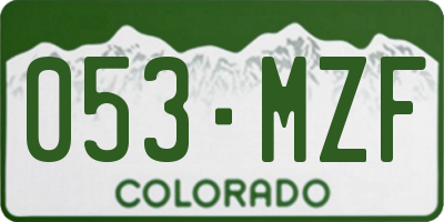 CO license plate 053MZF