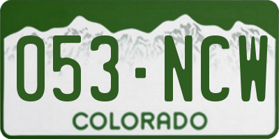 CO license plate 053NCW