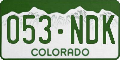 CO license plate 053NDK