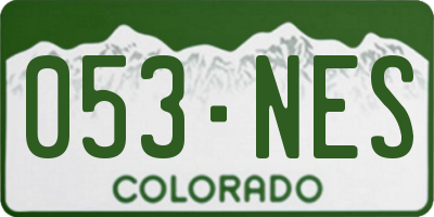 CO license plate 053NES