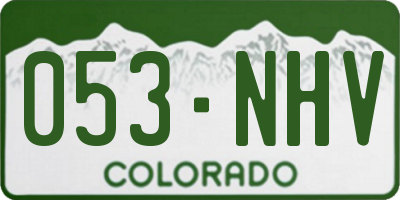 CO license plate 053NHV