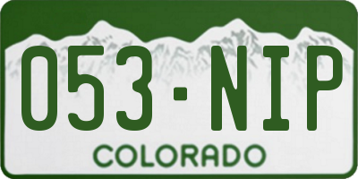 CO license plate 053NIP