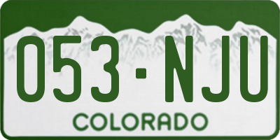 CO license plate 053NJU