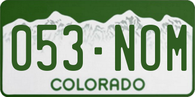 CO license plate 053NOM