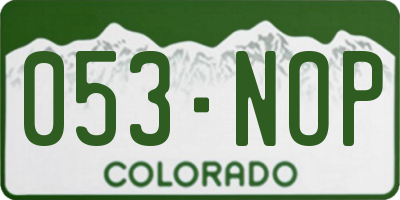 CO license plate 053NOP
