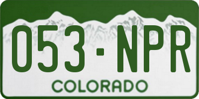CO license plate 053NPR