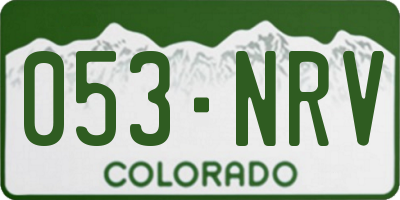 CO license plate 053NRV