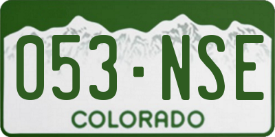 CO license plate 053NSE