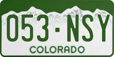 CO license plate 053NSY