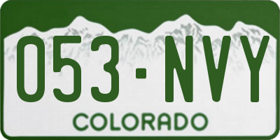 CO license plate 053NVY