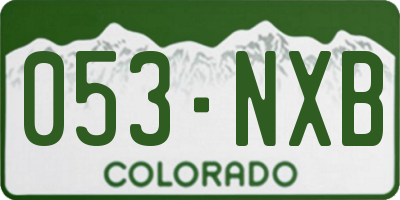 CO license plate 053NXB