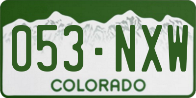 CO license plate 053NXW