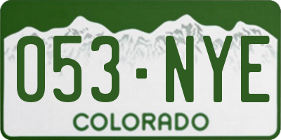 CO license plate 053NYE