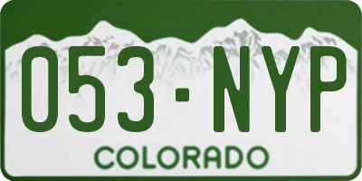 CO license plate 053NYP