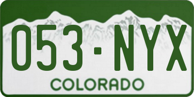 CO license plate 053NYX