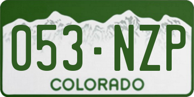 CO license plate 053NZP
