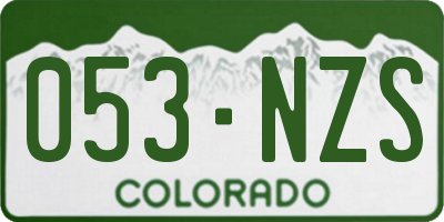 CO license plate 053NZS