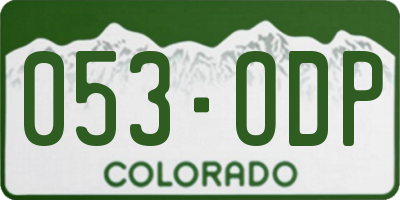 CO license plate 053ODP