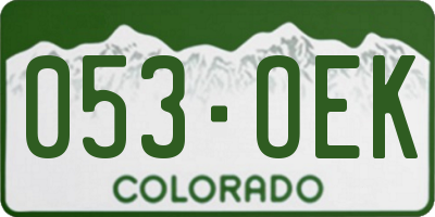 CO license plate 053OEK