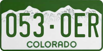 CO license plate 053OER