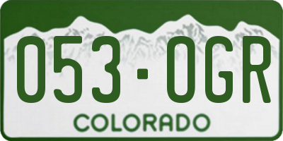 CO license plate 053OGR