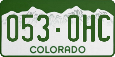CO license plate 053OHC