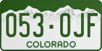 CO license plate 053OJF