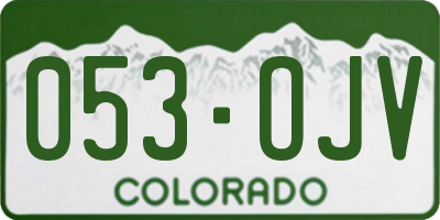 CO license plate 053OJV